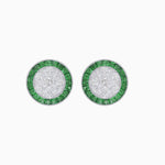 Load image into Gallery viewer, Art Deco Inspired Stud Target Earrings In Illusion Setting - Shahin Jewelry
