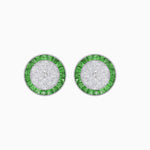 Load image into Gallery viewer, Art Deco Inspired Stud Target Earrings In Illusion Setting - Shahin Jewelry
