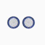 Load image into Gallery viewer, Art Deco Inspired Stud Target Earrings In Illusion Setting - Shahin Jewelry
