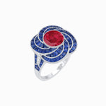 Load image into Gallery viewer, Art Deco-Inspired Swirl Halo Ring Mounting with French-Cut Accents Custom Center Stone | Floral Geometry | Hand-Finished Detail - Shahin Jewelry