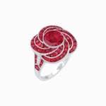 Load image into Gallery viewer, Art Deco-Inspired Swirl Halo Ring Mounting with French-Cut Accents Custom Center Stone | Floral Geometry | Hand-Finished Detail - Shahin Jewelry