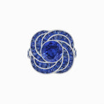 Load image into Gallery viewer, Art Deco-Inspired Swirl Halo Ring Mounting with French-Cut Accents Custom Center Stone | Floral Geometry | Hand-Finished Detail - Shahin Jewelry
