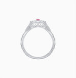 Load image into Gallery viewer, Art Deco Inspired Three Diamond Filigree Cocktail Ring - Shahin Jewelry