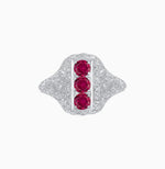 Load image into Gallery viewer, Art Deco Inspired Three Diamond Filigree Cocktail Ring - Shahin Jewelry
