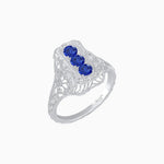 Load image into Gallery viewer, Art Deco Inspired Three Diamond Filigree Cocktail Ring - Shahin Jewelry