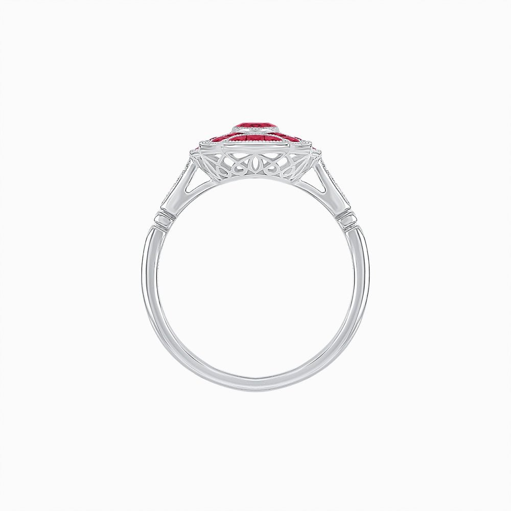 Art Deco Inspired Twin Diamond Geometric Ring - Shahin Jewelry