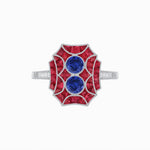Load image into Gallery viewer, Art Deco Inspired Twin Diamond Geometric Ring - Shahin Jewelry