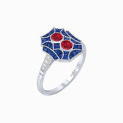 Art Deco Inspired Twin Diamond Geometric Ring - Shahin Jewelry