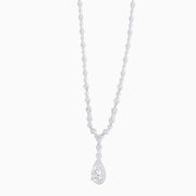 Art Deco Pear - Shaped Drop Necklace with Diamond Accents - Shahin Jewelry