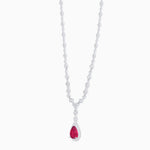 Load image into Gallery viewer, Art Deco Pear - Shaped Drop Necklace with Diamond Accents - Shahin Jewelry