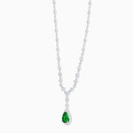 Load image into Gallery viewer, Art Deco Pear - Shaped Drop Necklace with Diamond Accents - Shahin Jewelry