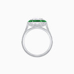 Load image into Gallery viewer, Art Deco Round - Cut Diamond Ring with Gemstone Halo - Shahin Jewelry