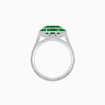 Load image into Gallery viewer, Art Deco Round - Cut Diamond Ring with Gemstone Halo - Shahin Jewelry