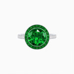 Load image into Gallery viewer, Art Deco Round - Cut Diamond Ring with Gemstone Halo - Shahin Jewelry