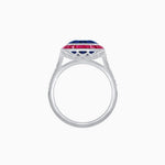 Load image into Gallery viewer, Art Deco Round - Cut Diamond Ring with Gemstone Halo - Shahin Jewelry