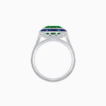 Load image into Gallery viewer, Art Deco Round - Cut Diamond Ring with Gemstone Halo - Shahin Jewelry