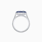 Load image into Gallery viewer, Art Deco Round - Cut Diamond Ring with Gemstone Halo - Shahin Jewelry