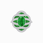 Load image into Gallery viewer, Art Deco Sea Wave Design Oval Cut Gemstone Ring - Shahin Jewelry
