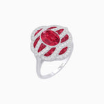 Load image into Gallery viewer, Art Deco Sea Wave Design Oval Cut Gemstone Ring - Shahin Jewelry
