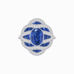 Load image into Gallery viewer, Art Deco Sea Wave Design Oval Cut Gemstone Ring - Shahin Jewelry
