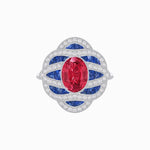 Load image into Gallery viewer, Art Deco Sea Wave Design Oval Cut Gemstone Ring - Shahin Jewelry
