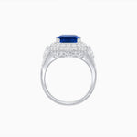 Load image into Gallery viewer, Art Deco Square Cushion - Cut Gemstone Ring with Diamond Halo - Shahin Jewelry