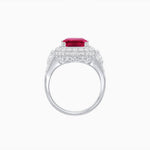 Load image into Gallery viewer, Art Deco Square Cushion - Cut Gemstone Ring with Diamond Halo - Shahin Jewelry