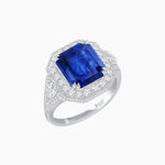 Load image into Gallery viewer, Art Deco Square Cushion - Cut Gemstone Ring with Diamond Halo - Shahin Jewelry