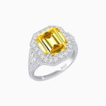 Load image into Gallery viewer, Art Deco Square Cushion - Cut Ring with Diamond Halo - Shahin Jewelry