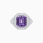 Load image into Gallery viewer, Art Deco Square Cushion - Cut Ring with Diamond Halo - Shahin Jewelry