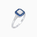 Load image into Gallery viewer, Art Deco Style Asscher Cut Gemstone Halo Ring Mounting - Shahin Jewelry