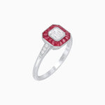 Load image into Gallery viewer, Art Deco Style Asscher Cut Gemstone Halo Ring Mounting - Shahin Jewelry