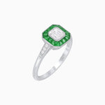 Load image into Gallery viewer, Art Deco Style Asscher Cut Gemstone Halo Ring Mounting - Shahin Jewelry