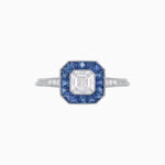 Load image into Gallery viewer, Art Deco Style Asscher Cut Gemstone Halo Ring Mounting - Shahin Jewelry