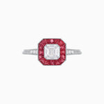 Load image into Gallery viewer, Art Deco Style Asscher Cut Gemstone Halo Ring Mounting - Shahin Jewelry