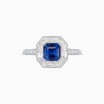 Load image into Gallery viewer, Art Deco Style Asscher Cut Halo Engagement Ring with Diamond - Shahin Jewelry