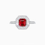Load image into Gallery viewer, Art Deco Style Asscher Cut Halo Engagement Ring with Diamond - Shahin Jewelry