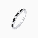 Load image into Gallery viewer, Art Deco Style Baguette Onyx and Diamond Half Eternity Band in 14K White Gold - Shahin Jewelry
