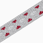 Load image into Gallery viewer, Art Deco Style Diamond and Gemstone Wave Pattern Bracelet - Shahin Jewelry

