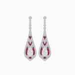 Load image into Gallery viewer, Art Deco Style Diamond and Sapphire Pear Shaped Drop Earrings - Shahin Jewelry
