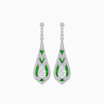 Load image into Gallery viewer, Art Deco Style Diamond and Sapphire Pear Shaped Drop Earrings - Shahin Jewelry
