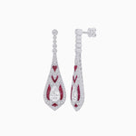 Load image into Gallery viewer, Art Deco Style Diamond and Sapphire Pear Shaped Drop Earrings - Shahin Jewelry
