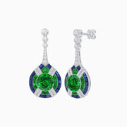 Art Deco Style Diamond & Gemstone Drop Earring Mountings - Shahin Jewelry