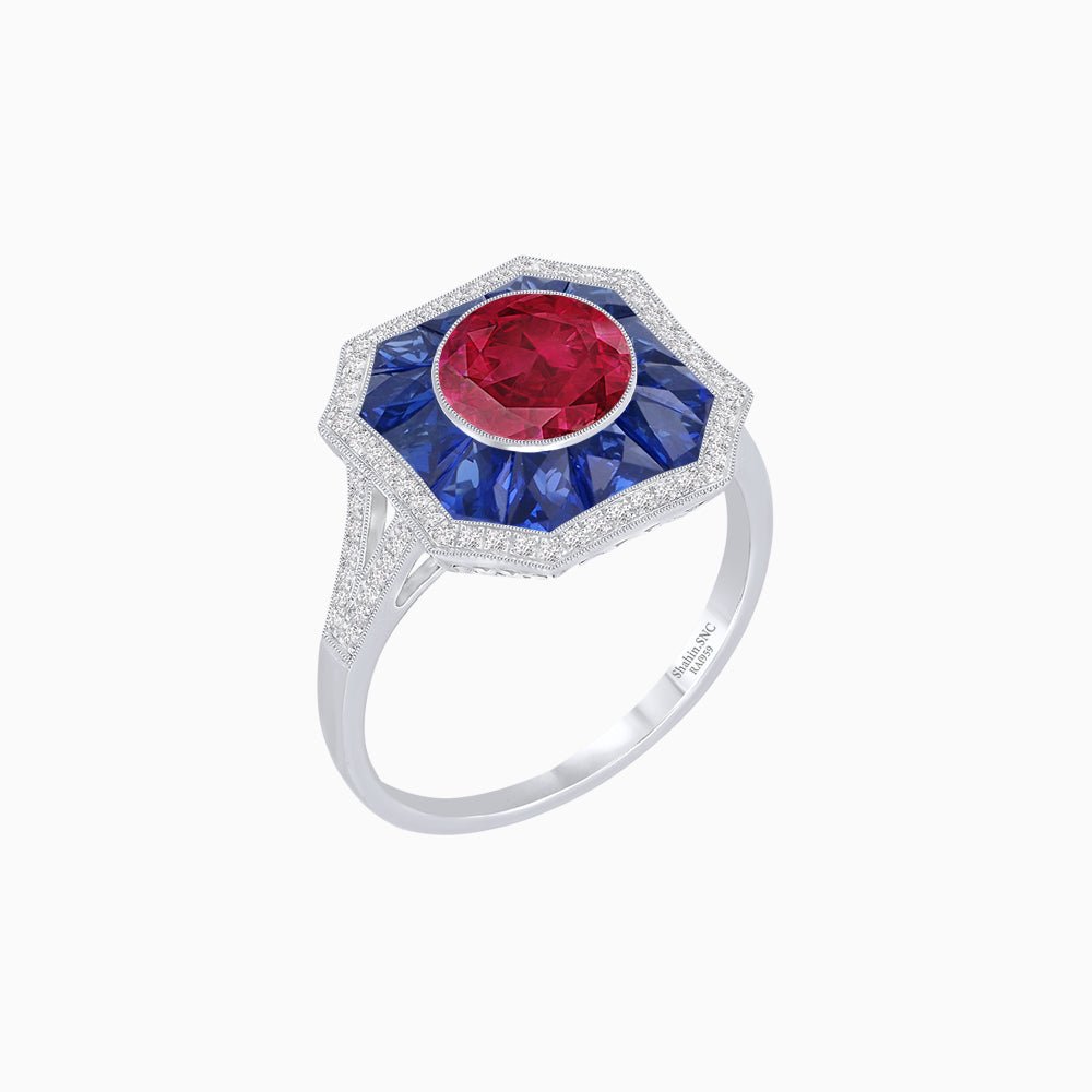 Art Deco Style Diamond Ring - Shahin Jewelry