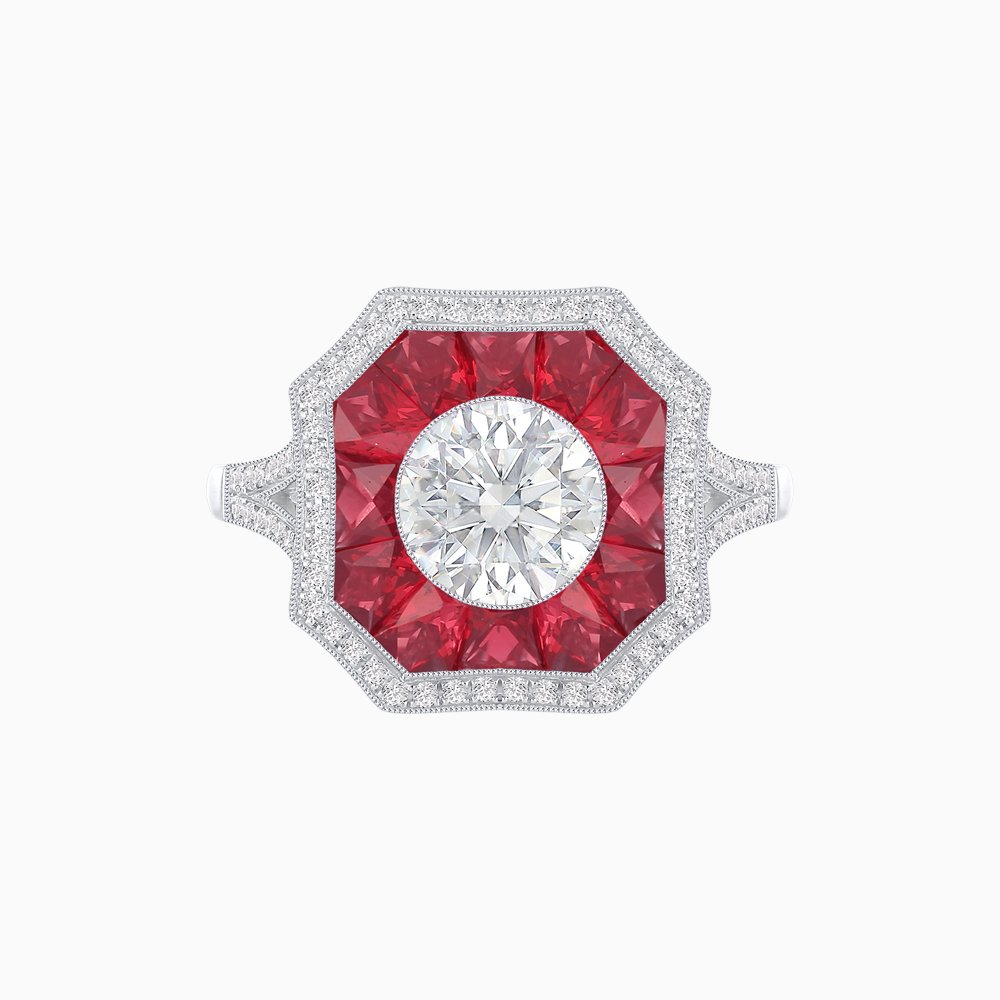 Art Deco Style Diamond Ring - Shahin Jewelry