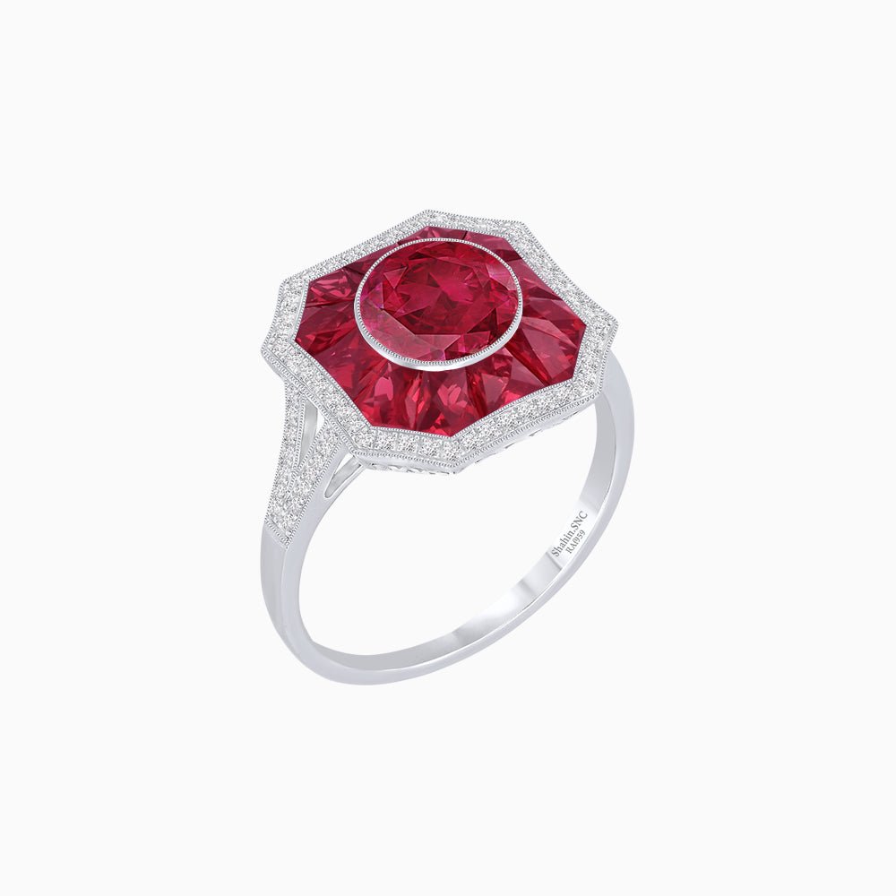 Art Deco Style Diamond Ring - Shahin Jewelry
