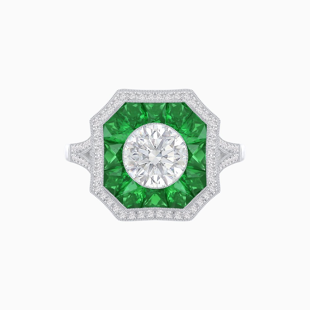 Art Deco Style Diamond Ring - Shahin Jewelry