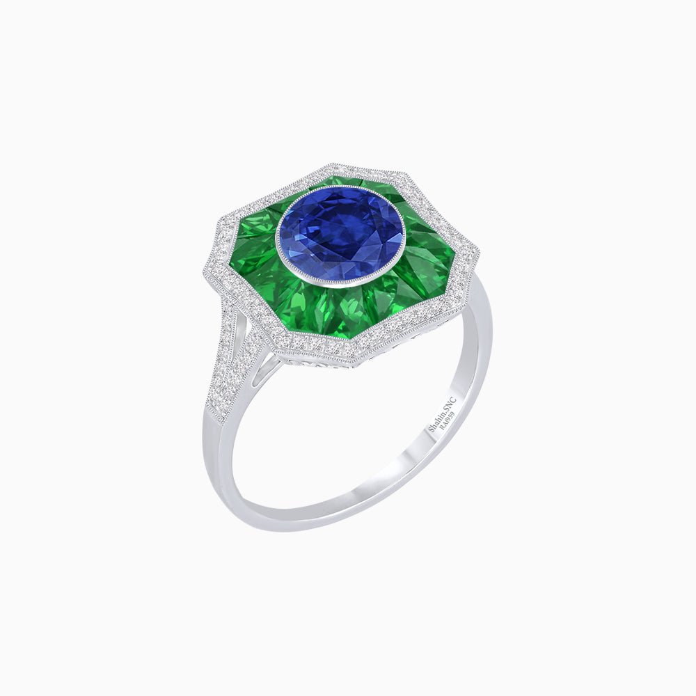 Art Deco Style Diamond Ring - Shahin Jewelry