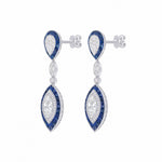 Load image into Gallery viewer, Art deco Style Double Drop Marquise Earrings with Diamond - Shahin Jewelry
