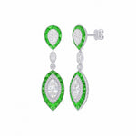 Load image into Gallery viewer, Art deco Style Double Drop Marquise Earrings with Diamond - Shahin Jewelry
